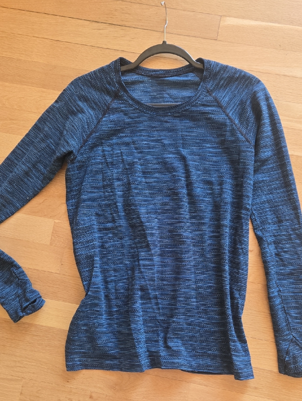lululemon Blue Striped Performance Tee